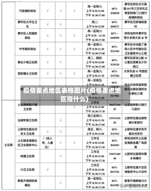 疫情重点地区表格图片(疫情重点地区指什么)