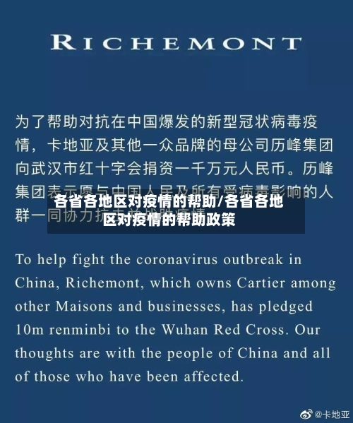 各省各地区对疫情的帮助/各省各地区对疫情的帮助政策