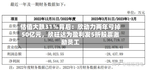 估值大跌31％背后：欣动力两年亏掉50亿元，欣旺达为盈利发5折股票激励员工