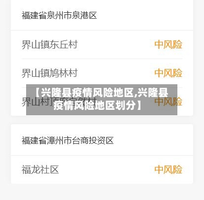 【兴隆县疫情风险地区,兴隆县疫情风险地区划分】
