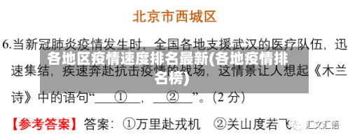 各地区疫情速度排名最新(各地疫情排名榜)