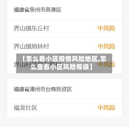 【怎么看小区疫情风险地区,怎么查看小区风险等级】